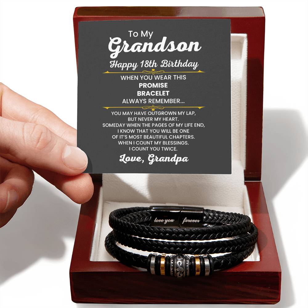 18th Birthday Gift for Grandson from Grandpa | Most Beautiful Chapters - Love You Forever Bracelet