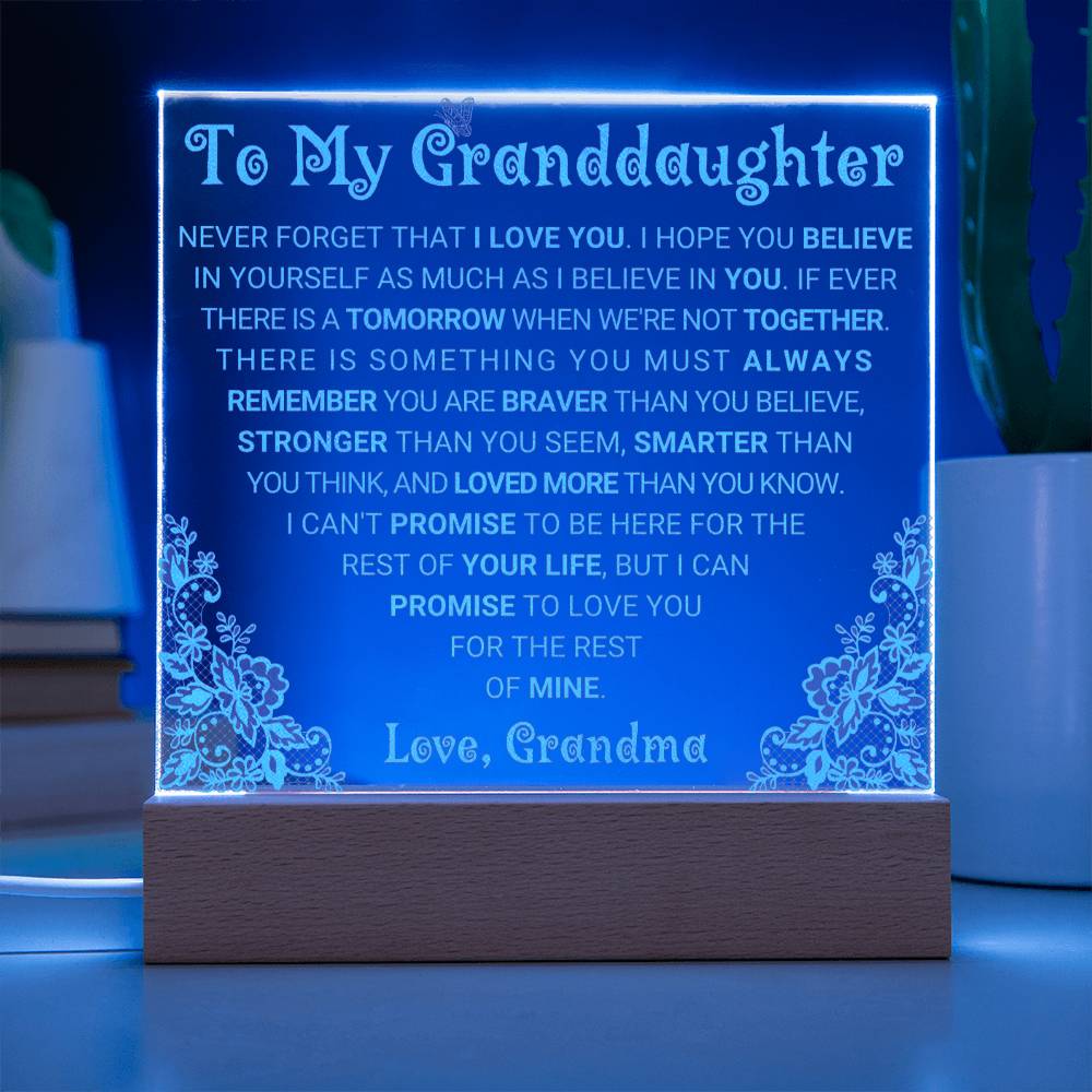 Premium Acrylic Plaque for Granddaughter