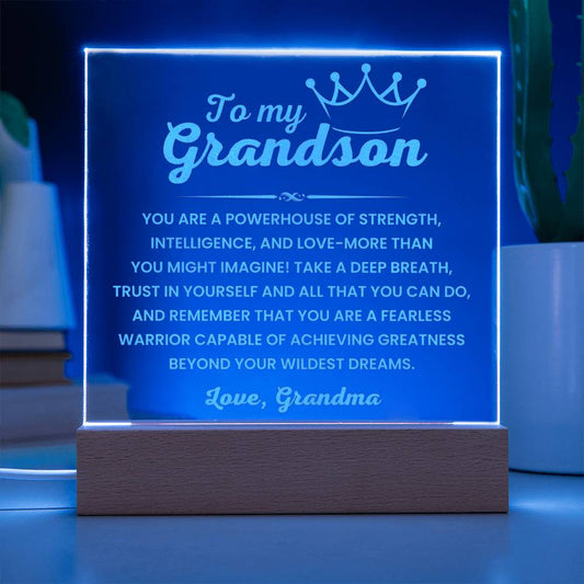 Gift for Grandson from Grandma engraved plaque