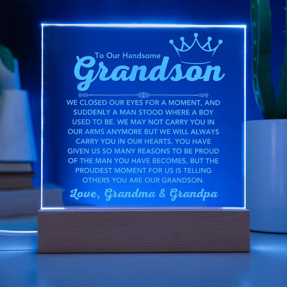 Premium Acrylic LED Plaque Grandson Gift