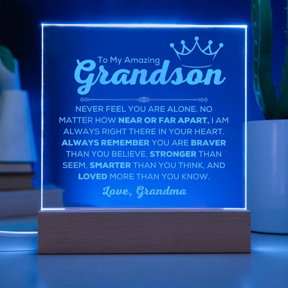 Premium Acrylic Plaque Gift for Grandson