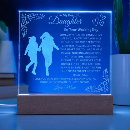Engraved Acrylic Plaque for Daughter Wedding