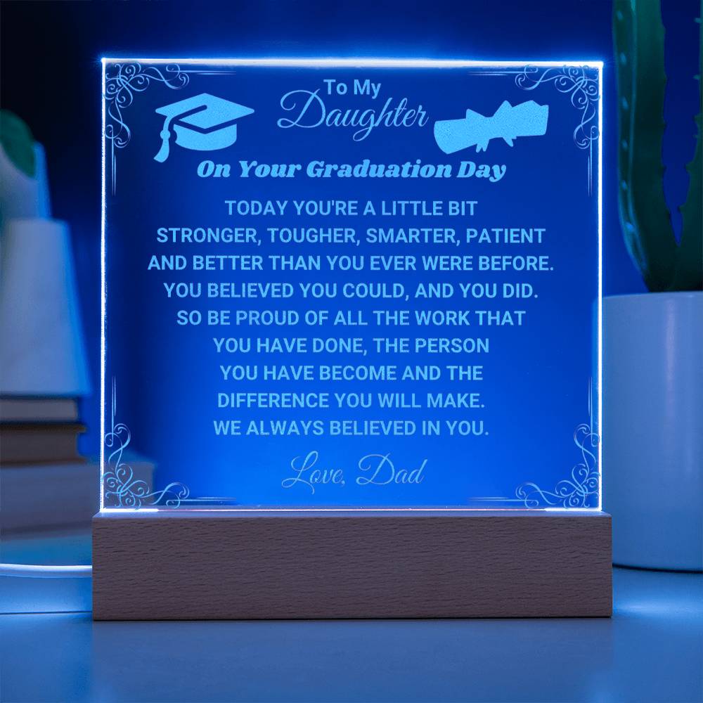 Father to Daughter Graduation Gift Plaque