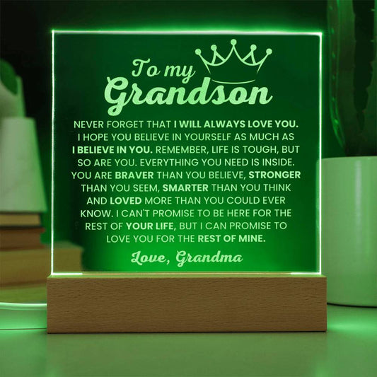 Grandson Gift Engraved Acrylic Plaque