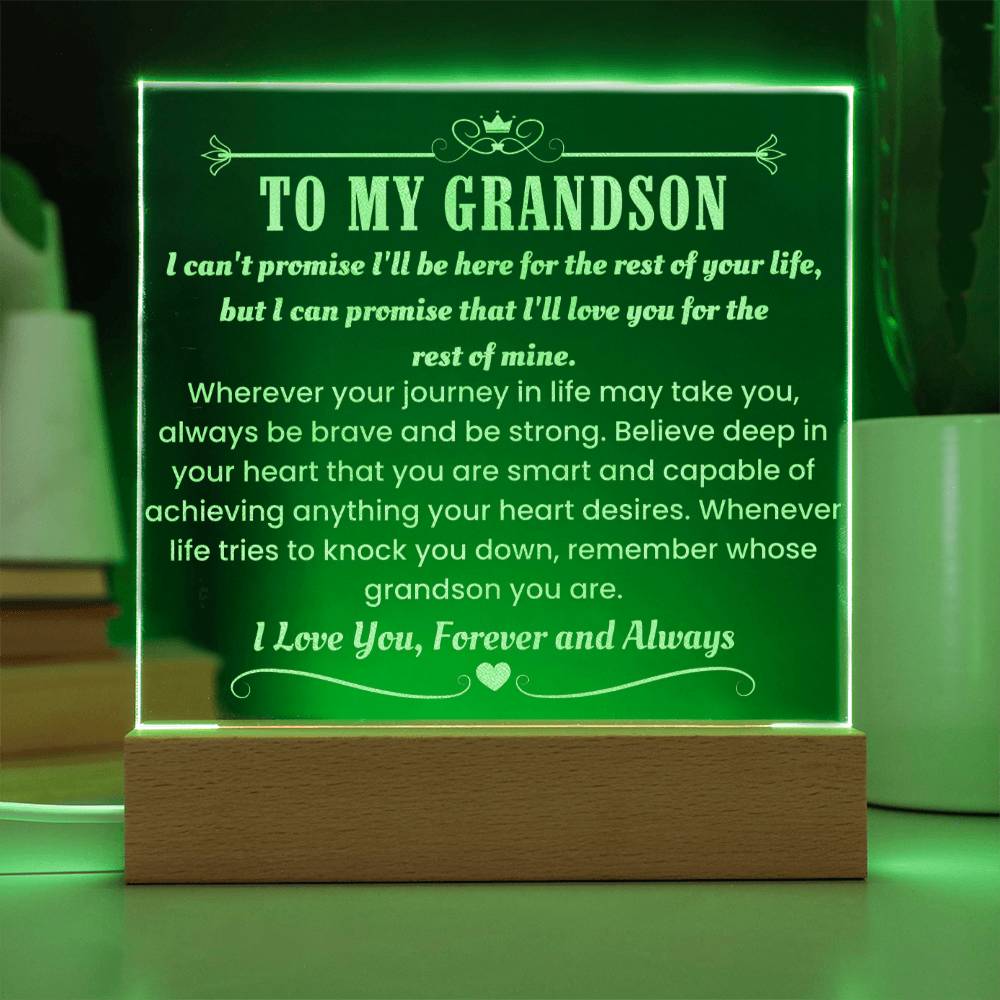 Engraved Acrylic Plaque for Grandson