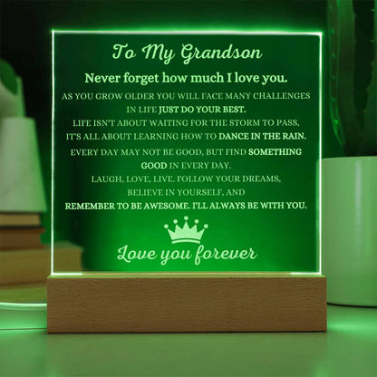 'Love You Forever' Engraved Acrylic Plaque for Grandson