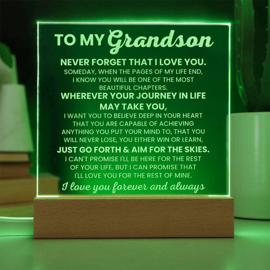 Engraved Acrylic Plaque for Grandson