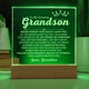 Amazing Present for Grandson from Grandmother | Engraved Acrylic Plaque for Christmas Easter and Birthday Gifts