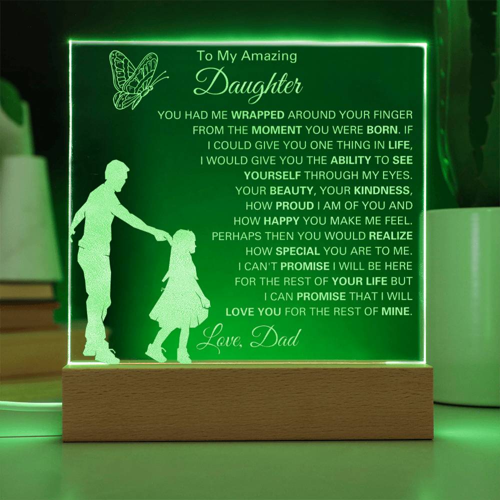 Best Gift for Daughter from Dad | Engraved Acrylic Plaque for Birthday, Graduation, Christmas, & Just Because