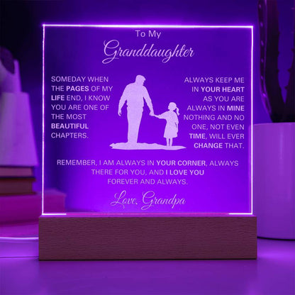 Engraved Acrylic Plaque for Granddaughter