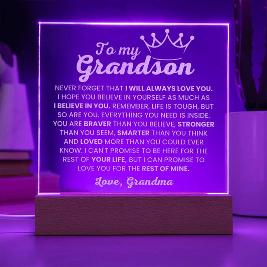 Grandson Gift Engraved Acrylic Plaque