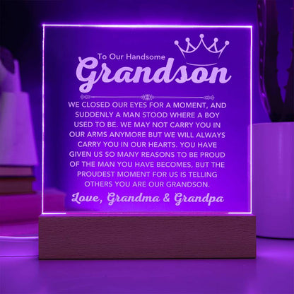 Grandson Birthday Gift Acrylic Plaque