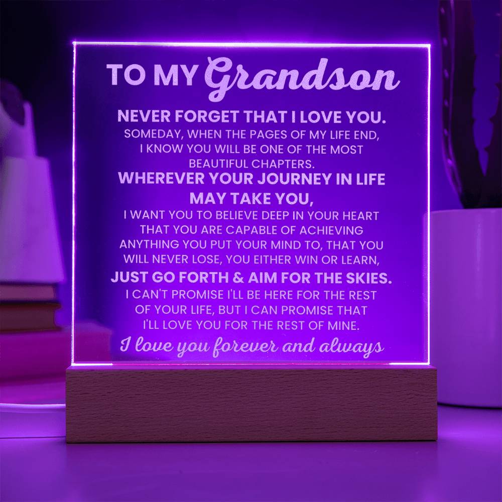 Personalized Plaque for Adult Grandson