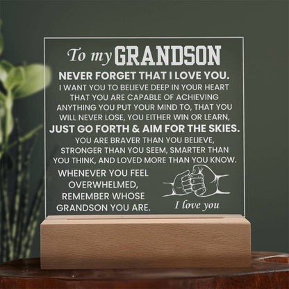 Cherished Keepsake Plaque for Grandson