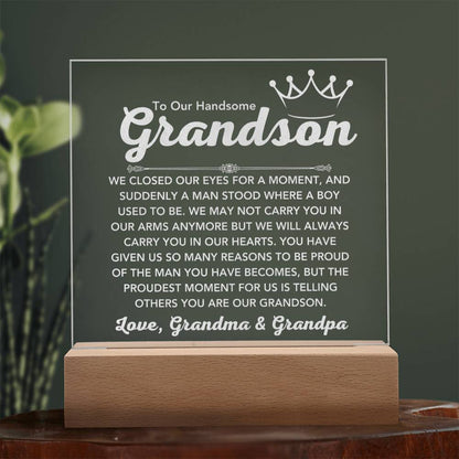 Brightness Adjustable LED Plaque for Grandson