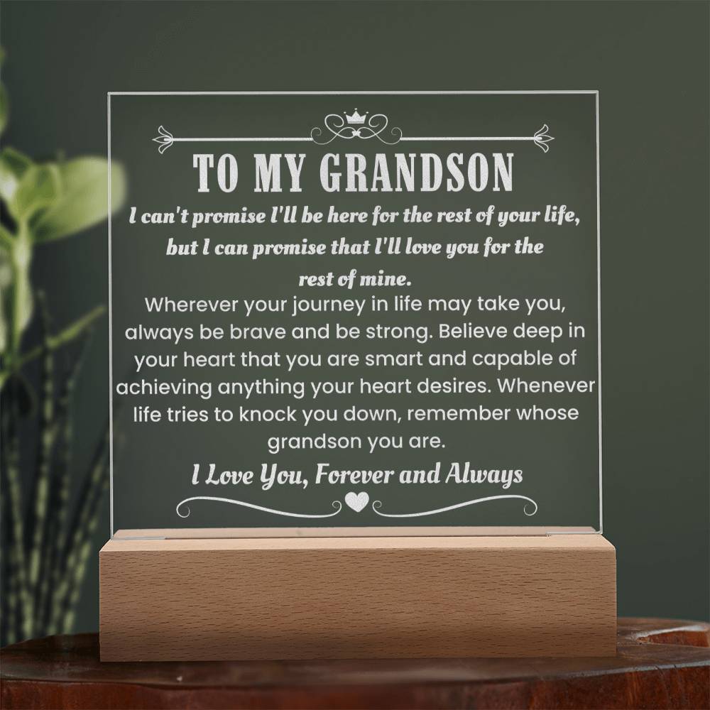 Timeless Keepsake Plaque for Grandson