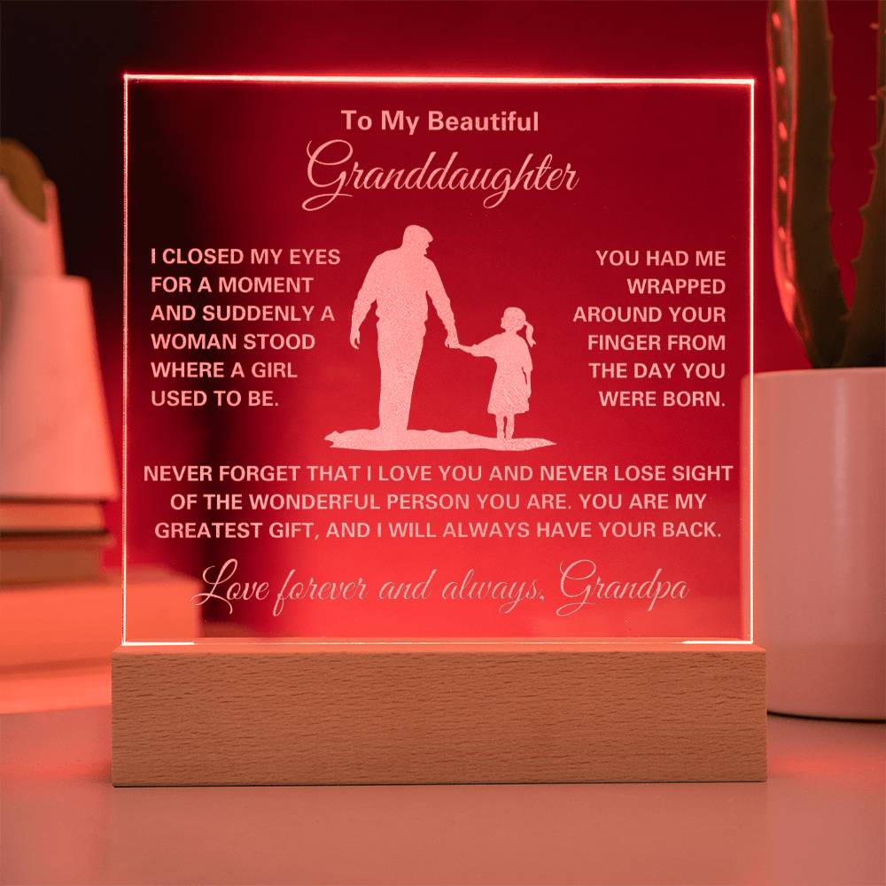 Customizable Lighting Plaque for Granddaughter