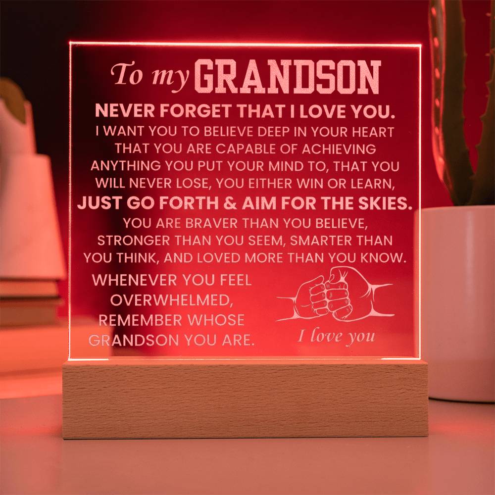 To My Grandson Plaque