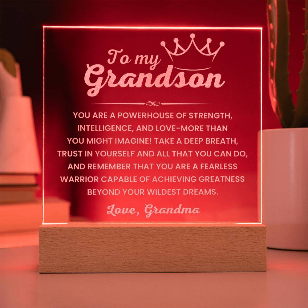 Multi-color LED display acrylic plaque for grandson