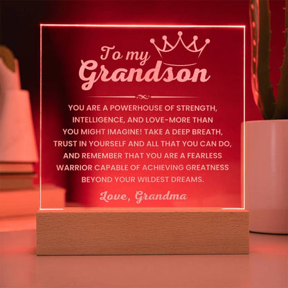 Multi-color LED display acrylic plaque for grandson