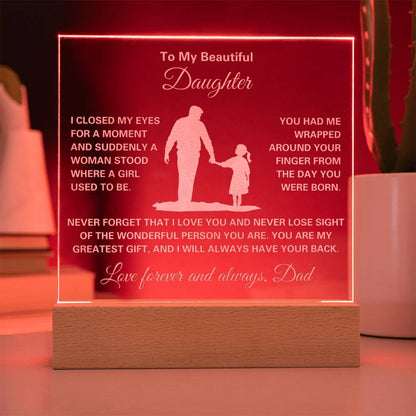 Heartfelt message on acrylic plaque