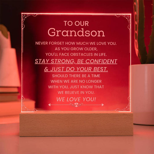 Engraved Acrylic Plaque for Grandson