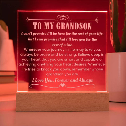 Engraved Acrylic Plaque for Grandson