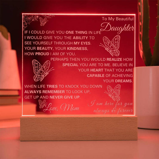 Engraved Acrylic Plaque Gift for Daughter