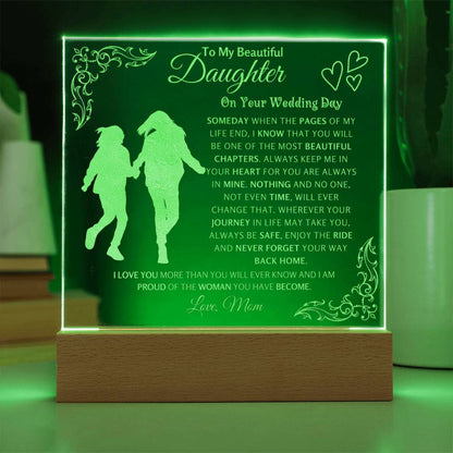 Engraved Acrylic Plaque for Daughter from Mother