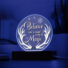 Christmas Gift, Believe in Your Own Magic Circle Acrylic Plaque, Inspirational Keepsake Décor