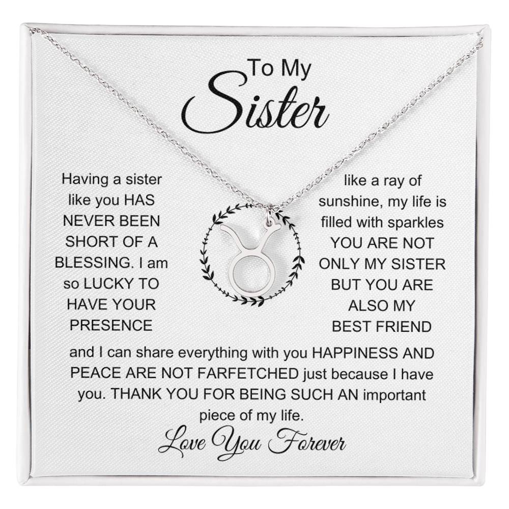 Present For Sister, Zodiac Name Necklace For Her