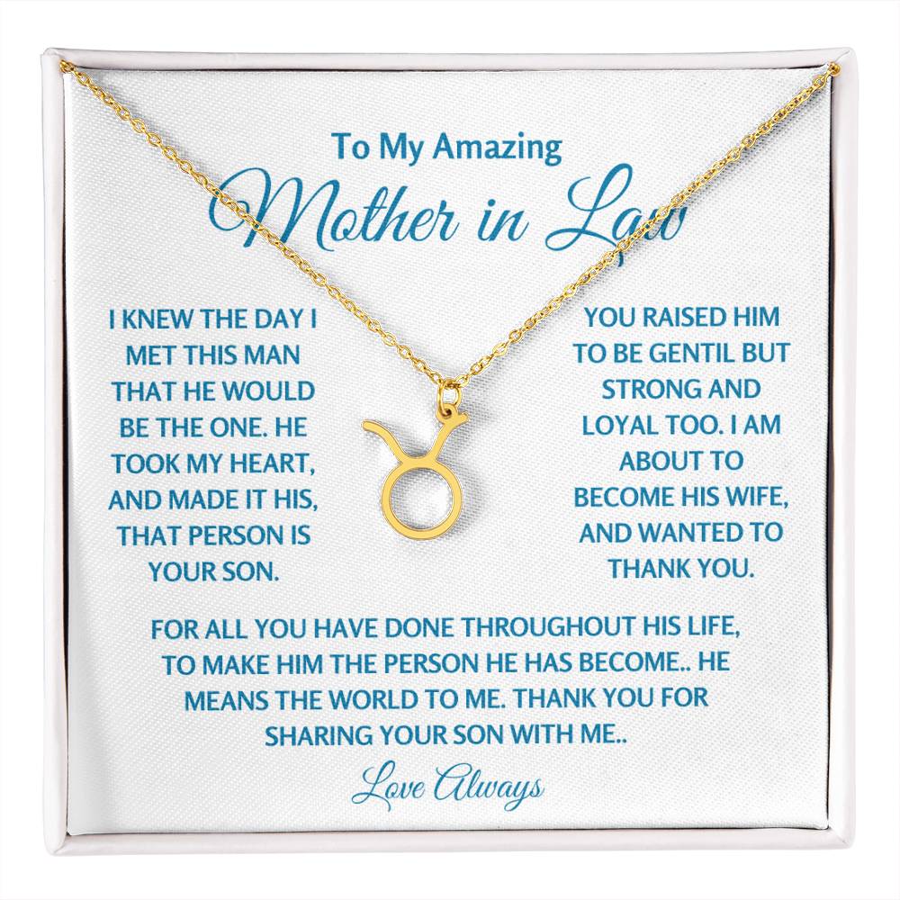 Mother In Law Jewelry Gift - Taurus Gold