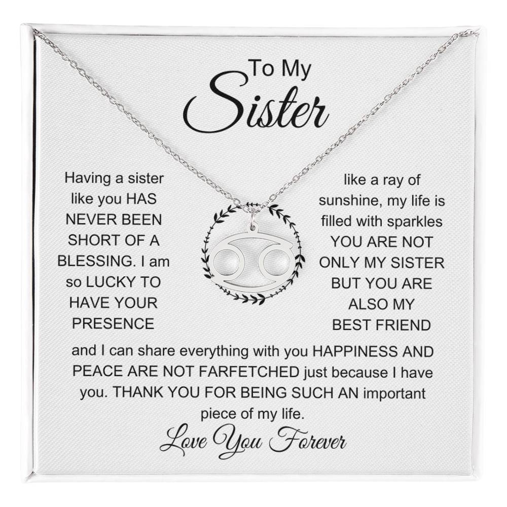 Present For Sister, Zodiac Name Necklace For Her