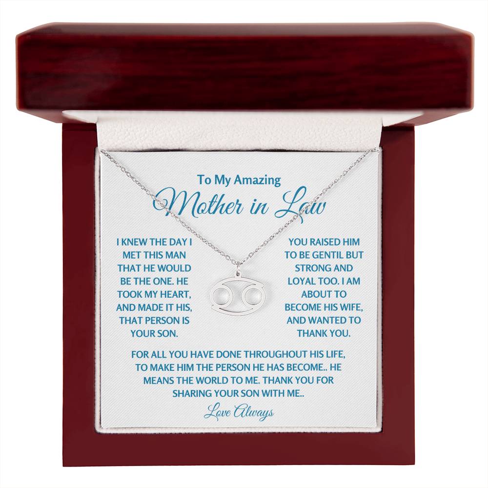 Mother In Law Jewelry Gift - Cancer with luxury box