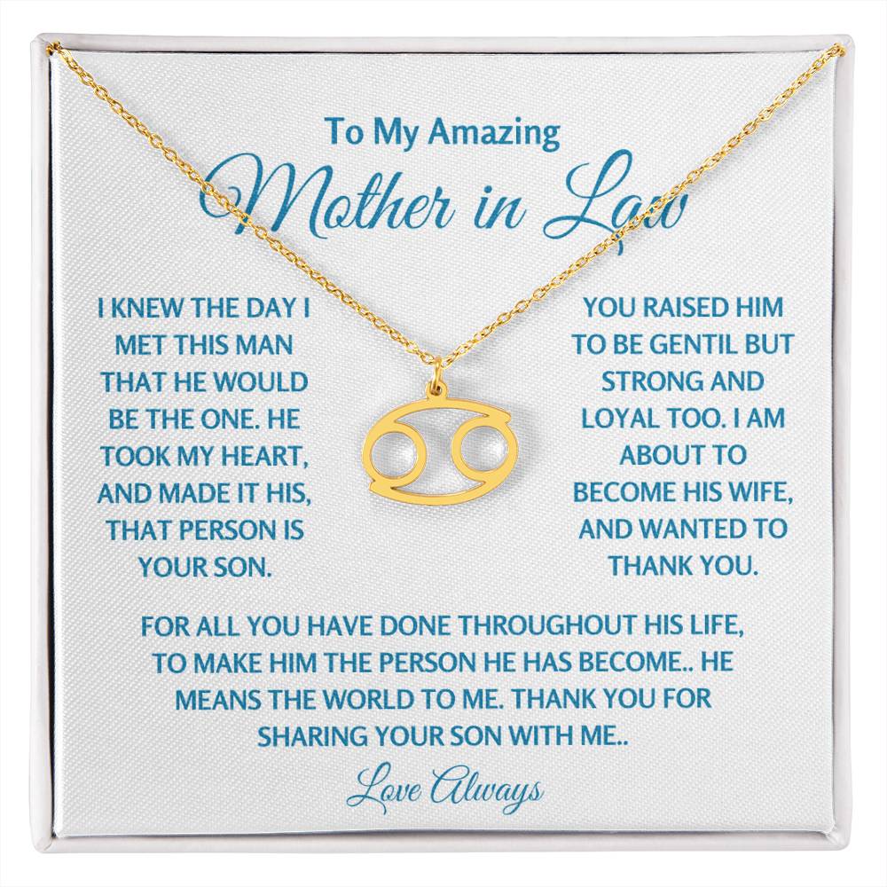 Mother In Law Jewelry Gift - Cancer Gold