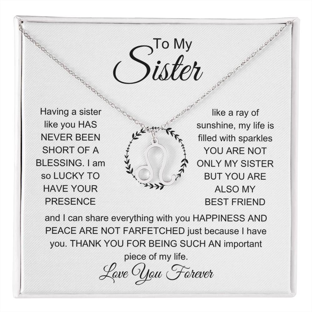 Present For Sister, Zodiac Name Necklace For Her