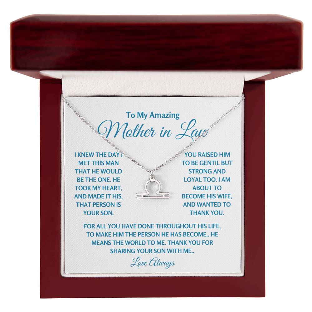 Mother In Law Jewelry Gift - Libra with luxury Box