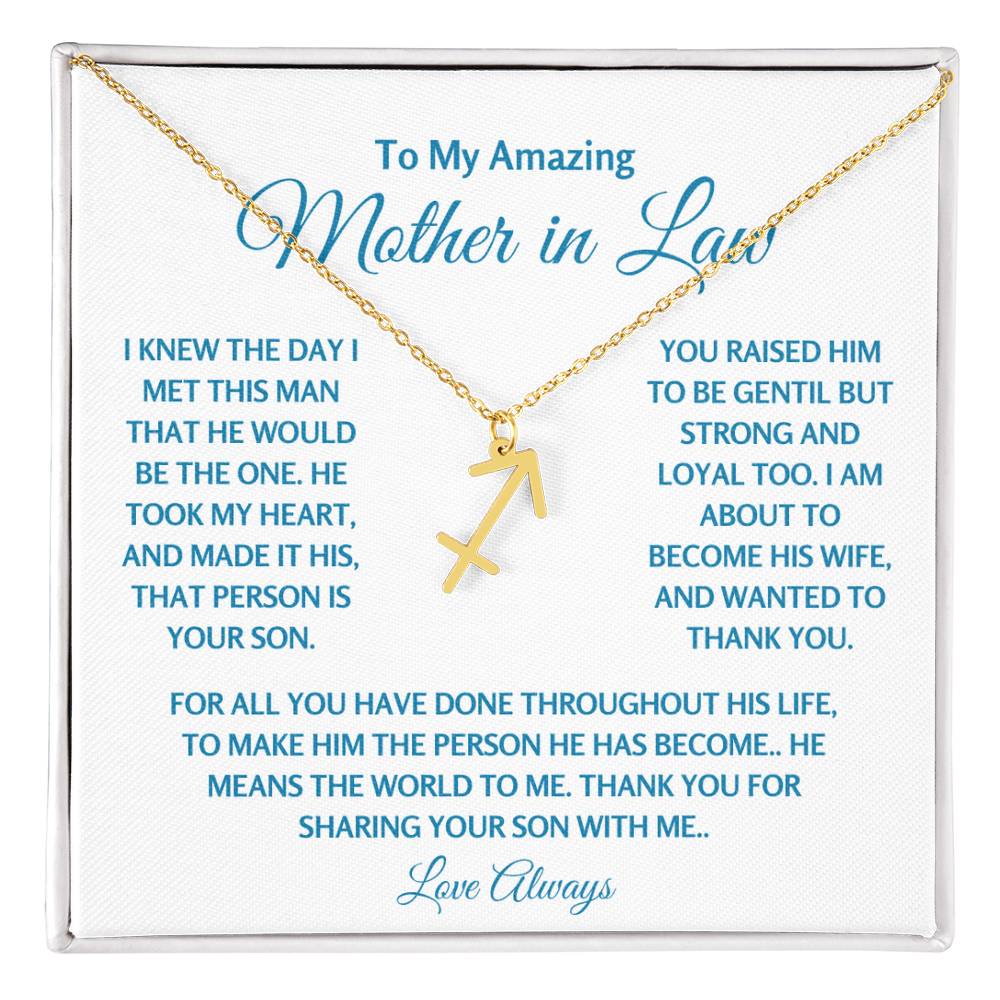 Mother In Law Jewelry Gift - Sagittarius Gold