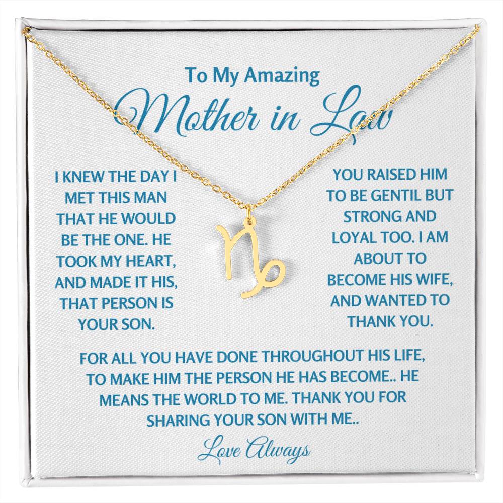 Mother In Law Jewelry Gift - Capricorn Gold