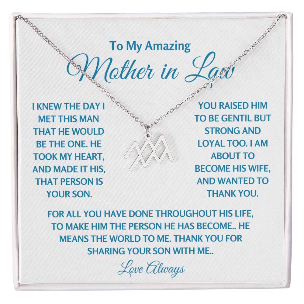 Mother In Law Jewelry Gift - Aquarius