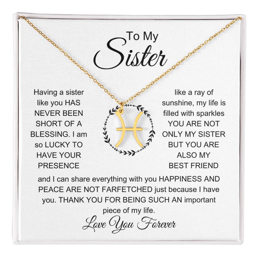 Present For Sister, Zodiac Name Necklace For Her