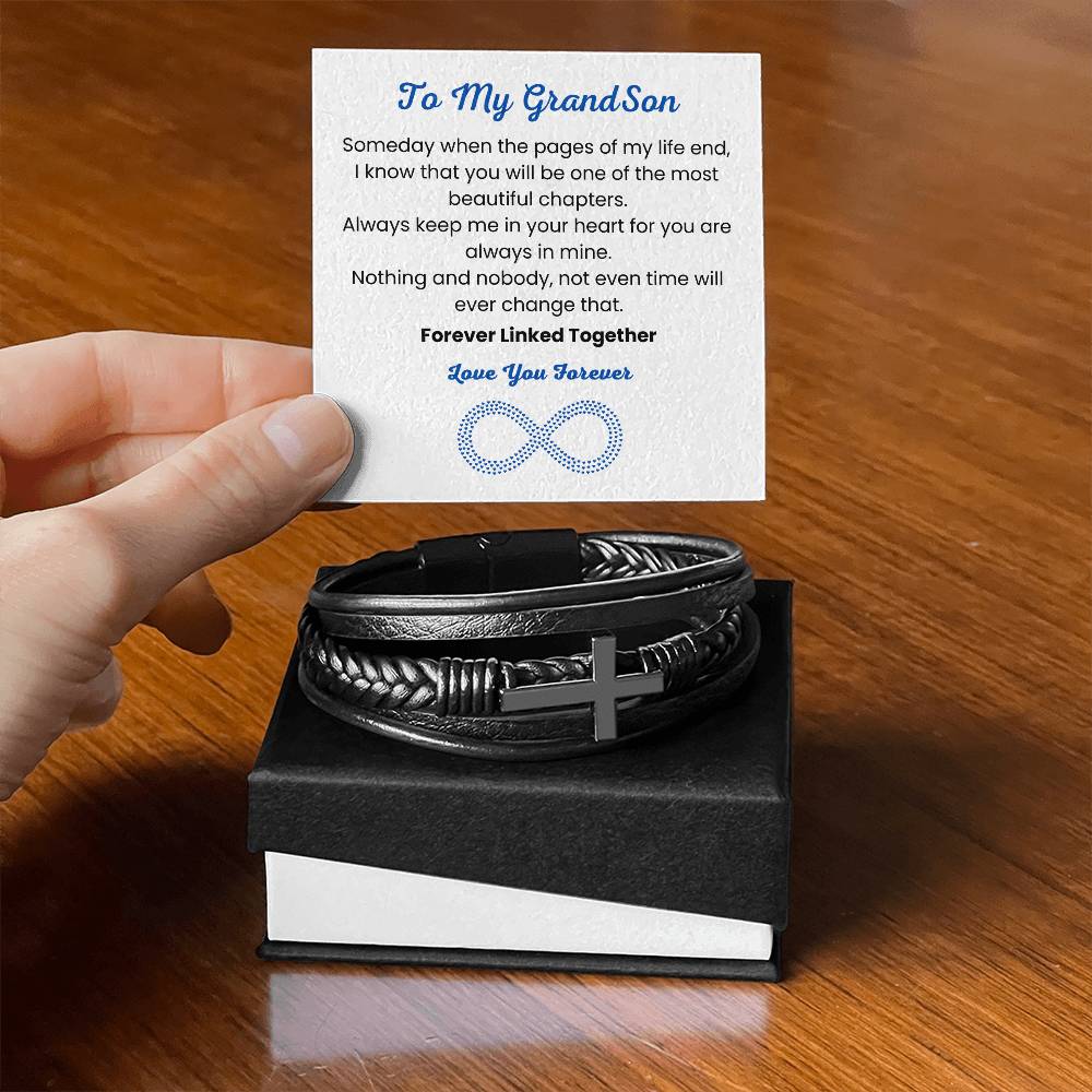 Cross Bracelet for Grandson, Keepsake Gift for Grandson from Grandparents