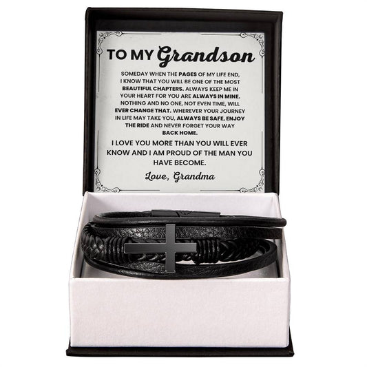 Grandson Cross Leather Bracelet