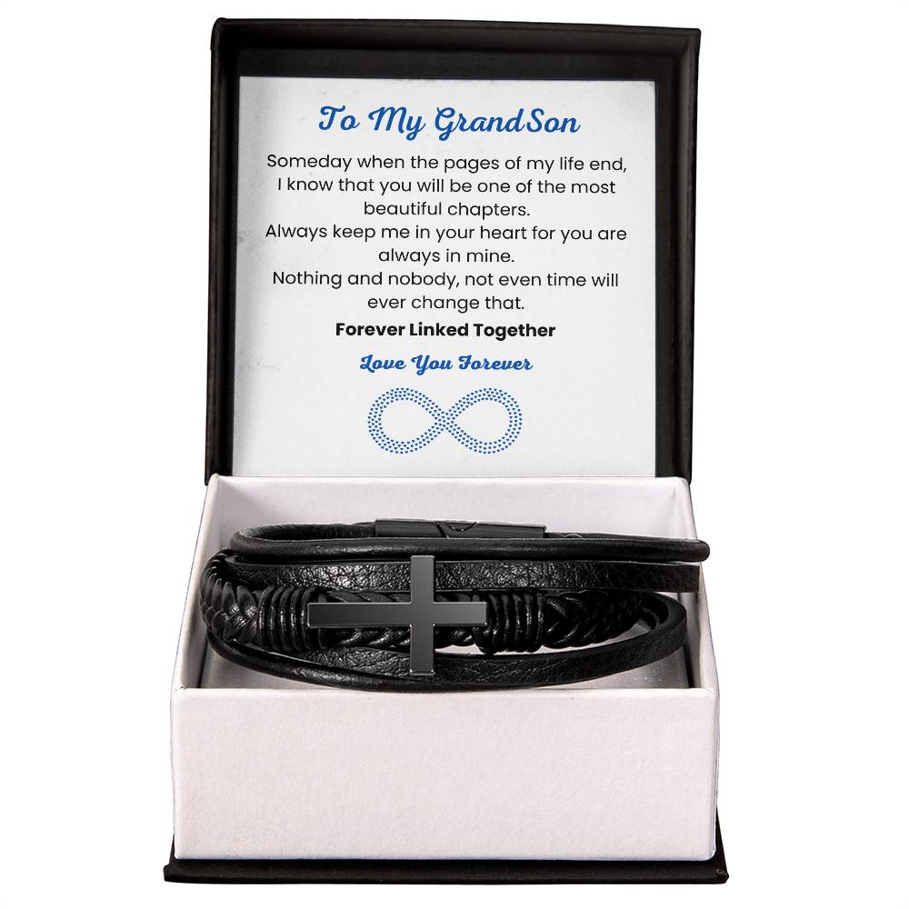 Cross Bracelet for Grandson, Keepsake Gift for Grandson from Grandparents