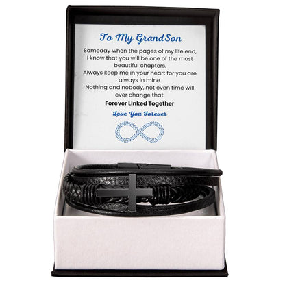 Express Love with a Cross Bracelet for Grandson
