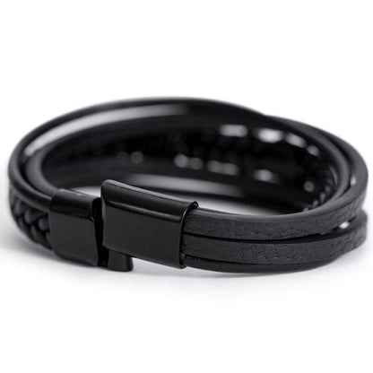 Men's Cross Leather Bracelet for son