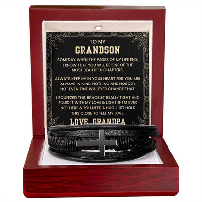 Grandson Birthday Leather Bracelet