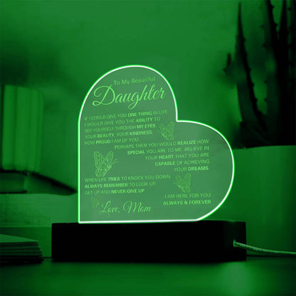 Premium Acrylic Heart Plaque for Daughter