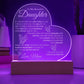 To My Beautiful Daughter Present from Mom | Engraved Heart Acrylic Plaque for Birthday, Christmas & Graduation