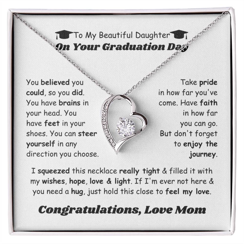 Best Graduation Gift for Daughter from Mom, Forever Love Necklace for College and School Graduation